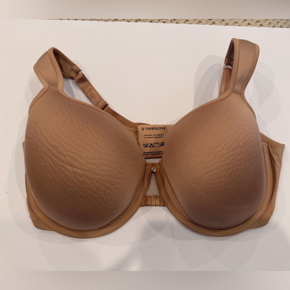 ThirdLove 24/7 Perfect Coverage Bra 40E Nude Beige Underwire‎